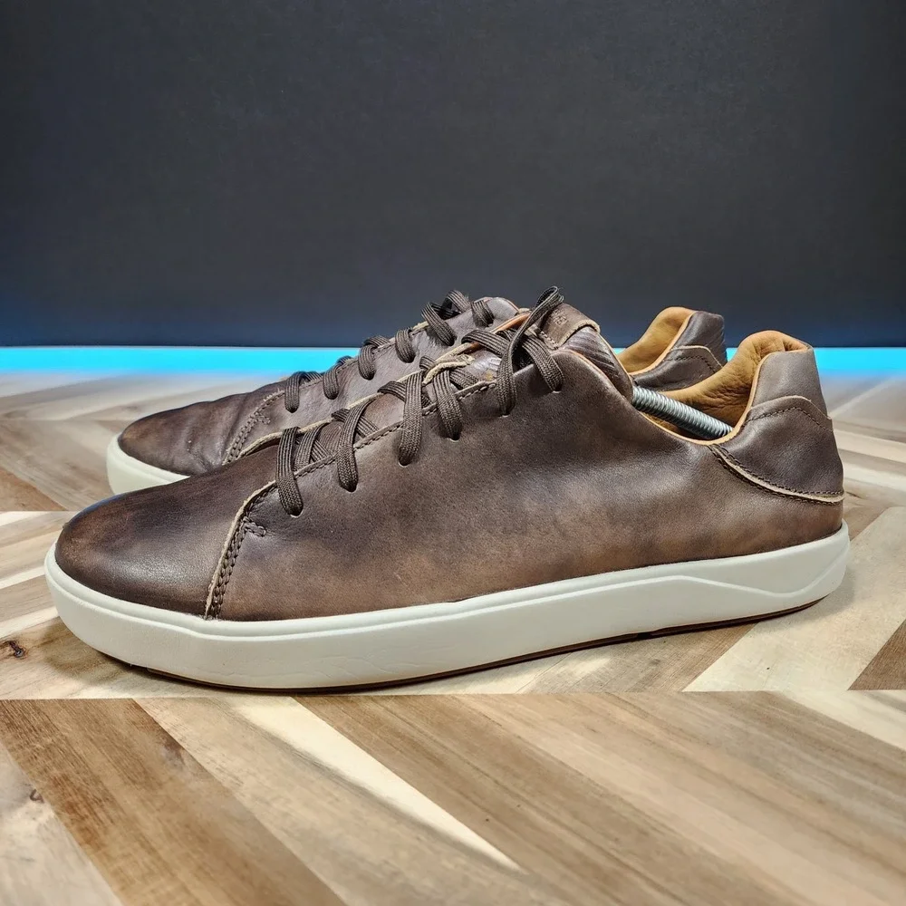 OluKai Lae'Ahi Li 'Ili Mens Size 13 Brown Casual Leather Sneakers 10455-6363